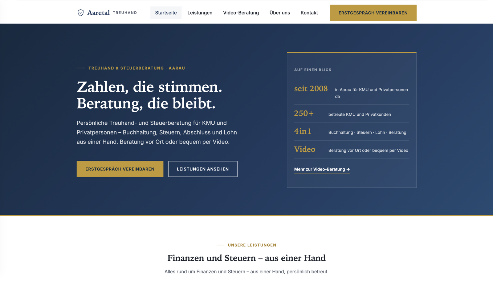 Vorschau der Demo-Website Aaretal Treuhand